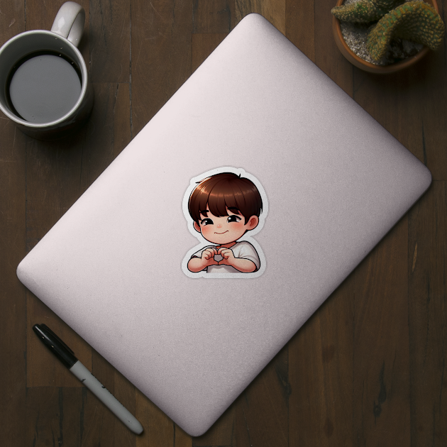 Cool Guy Korean Finger Hearts Kpop by Plushism